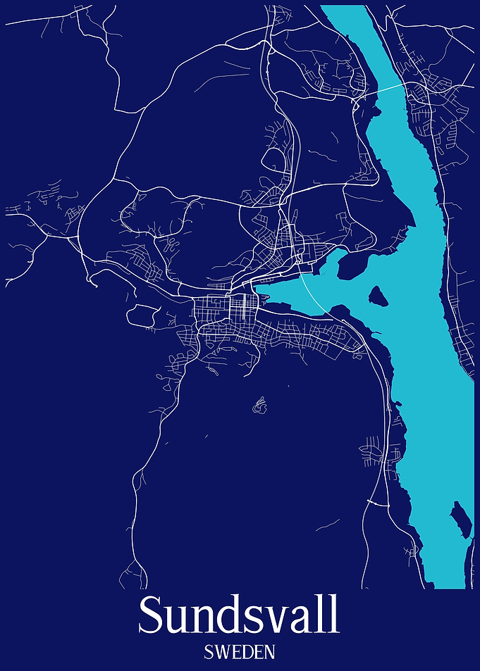 Sundsvall City Map Sweden