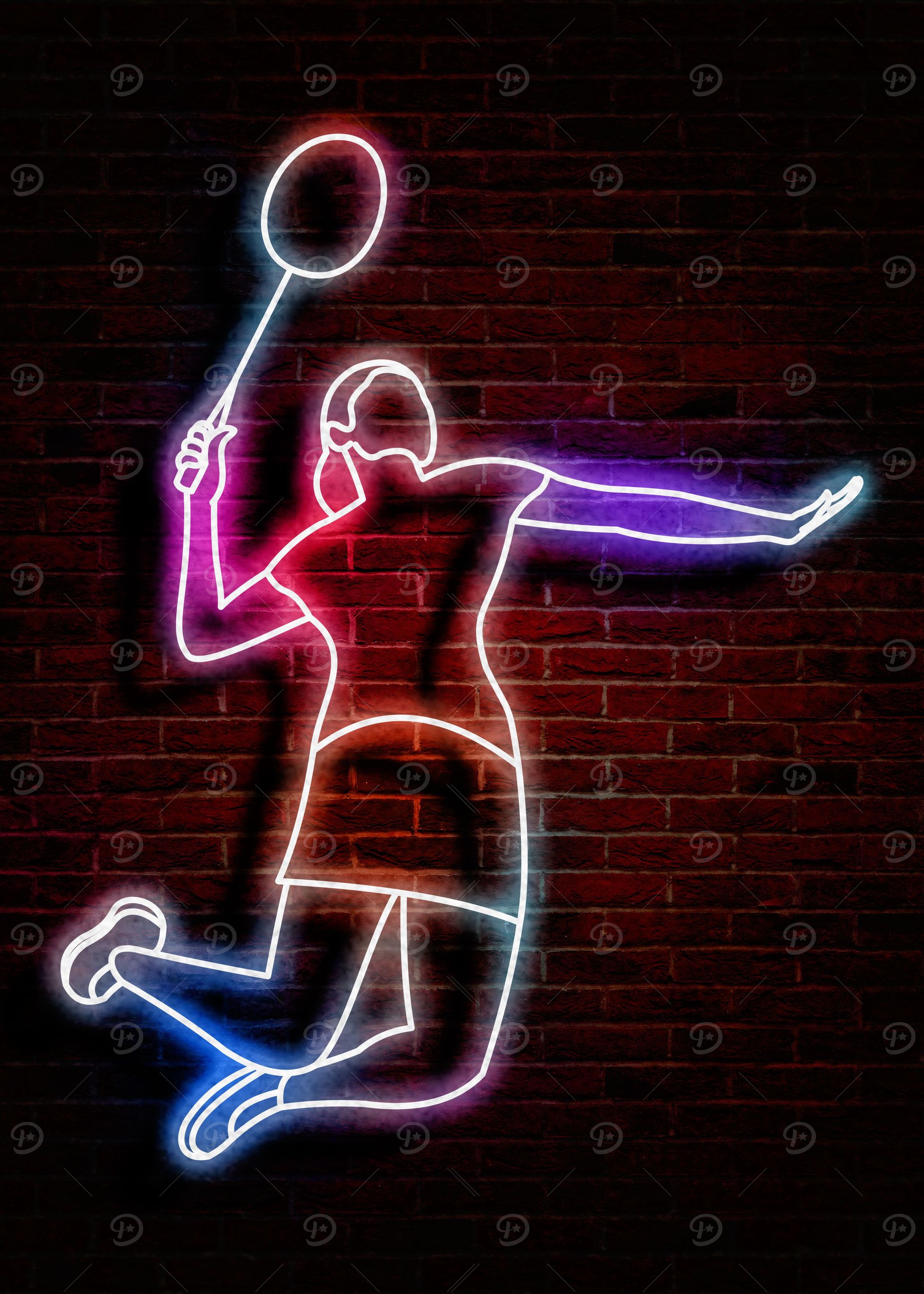 women badminton light neon