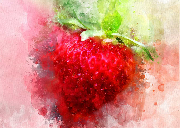 Watercolor Strawberry