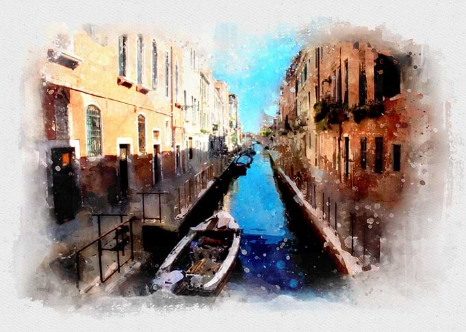 Watercolor Venice Canal
