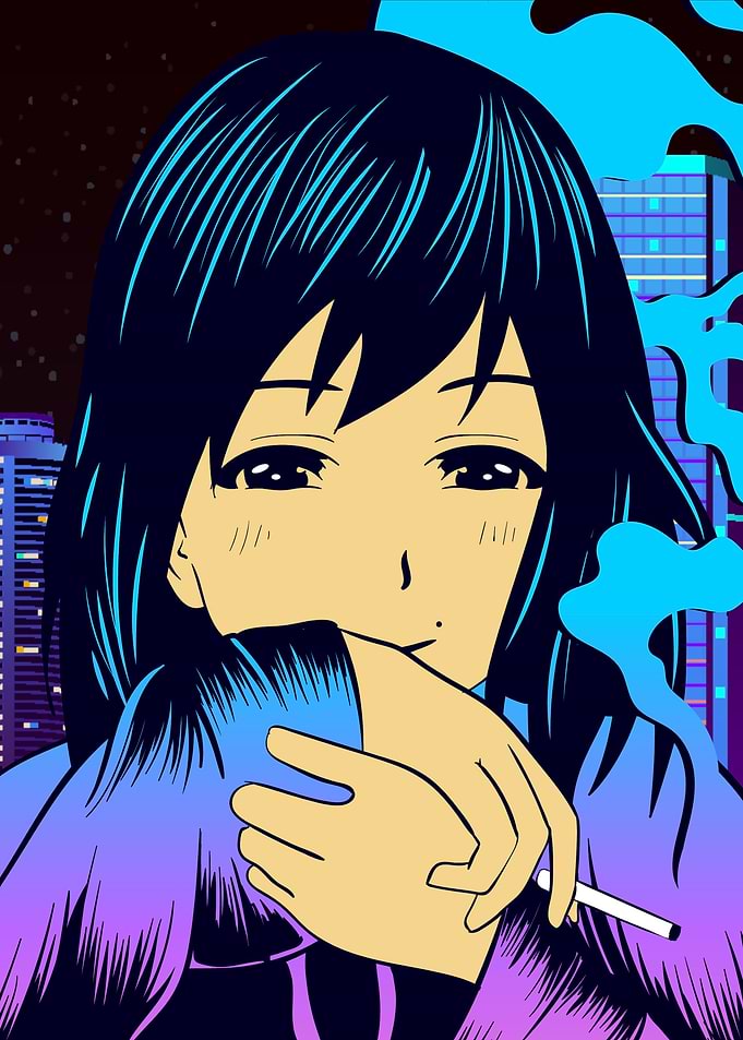Smoking Anime Girl Japan