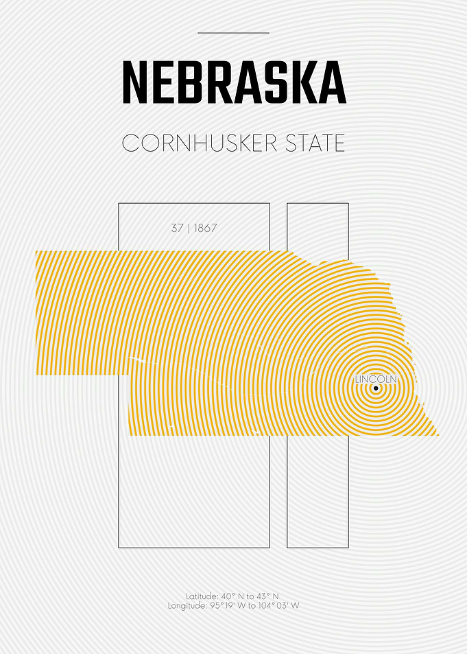 Nebraska USA state map