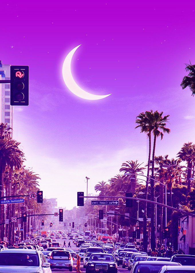 synthwave traffic