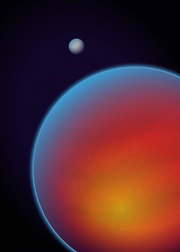 Red fantasy planet