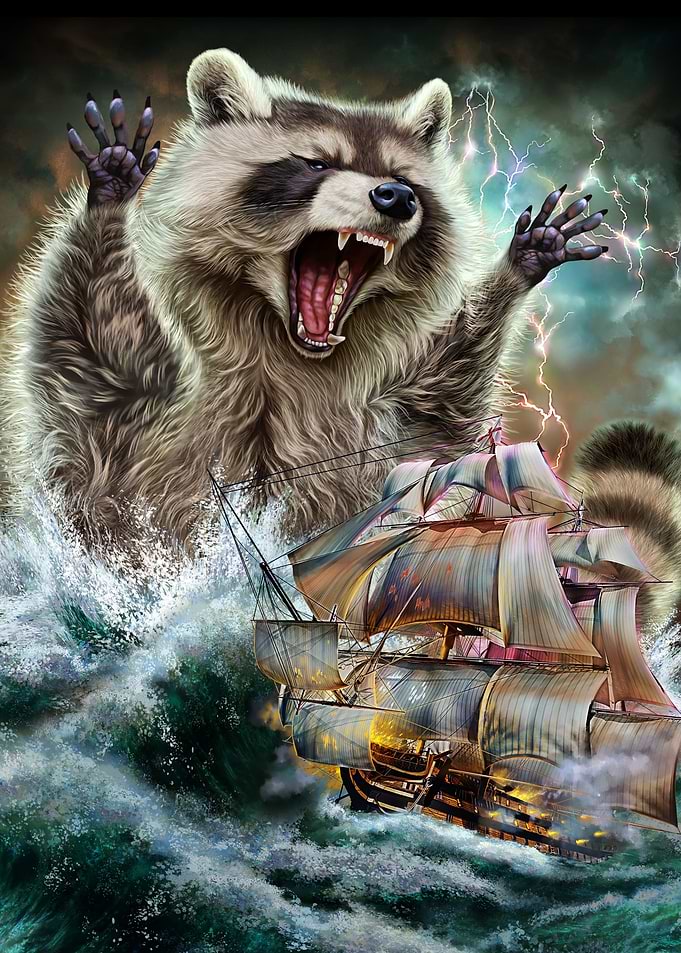 Monster Raccoon Kraken