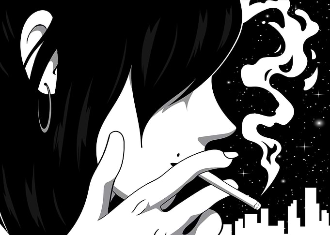 Smoking Anime Girl Japan