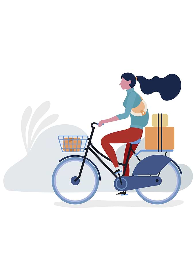 Teenager Riding a Bicycle