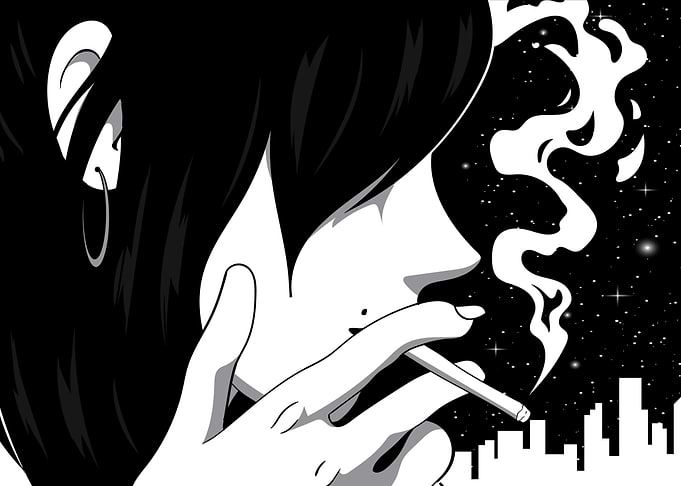 Smoking Anime Girl Japan