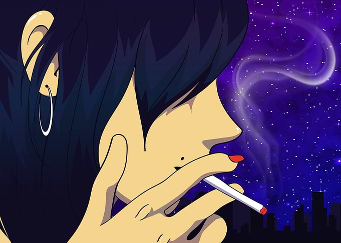 Smoking Anime Girl Japan