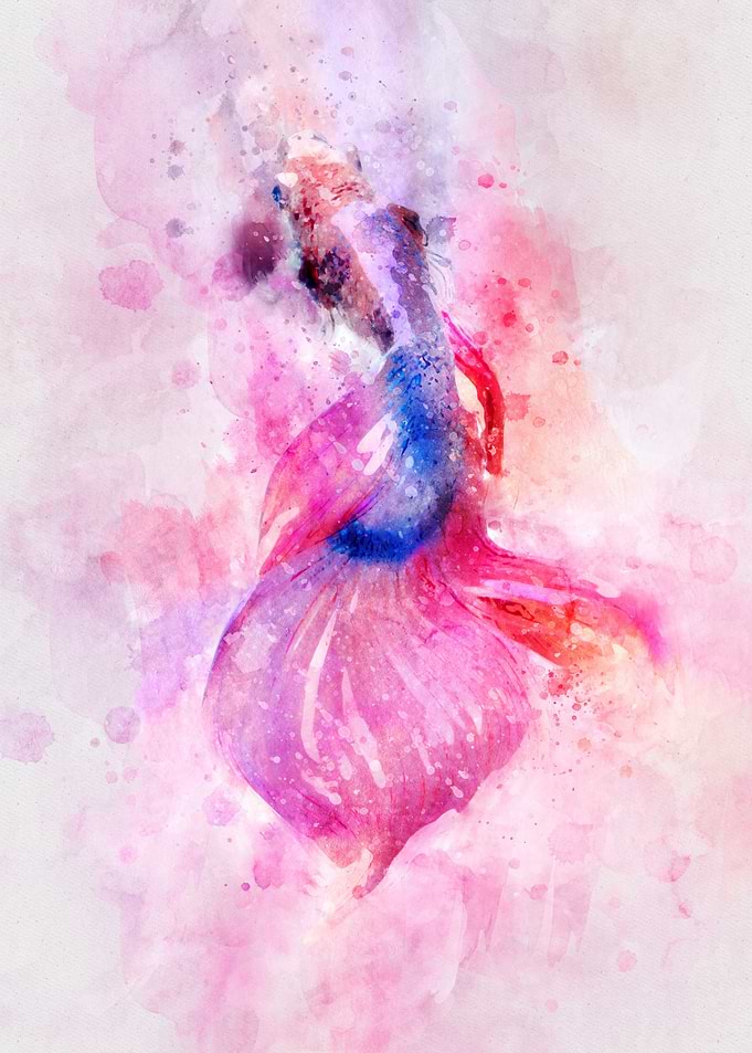 Digital Watercolor Fish