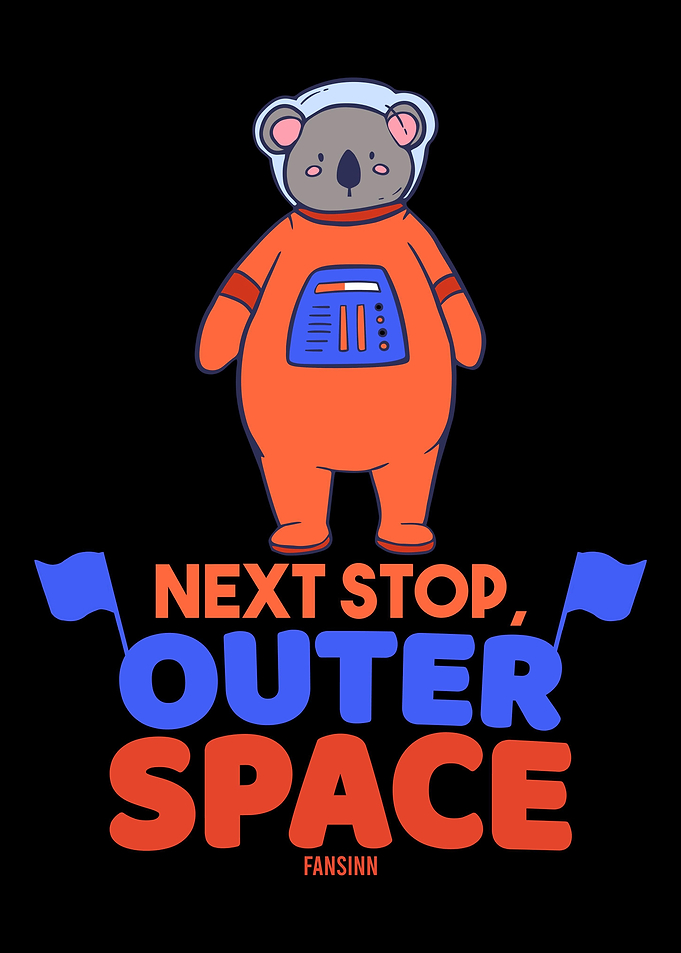 Koala as astronaut in spac