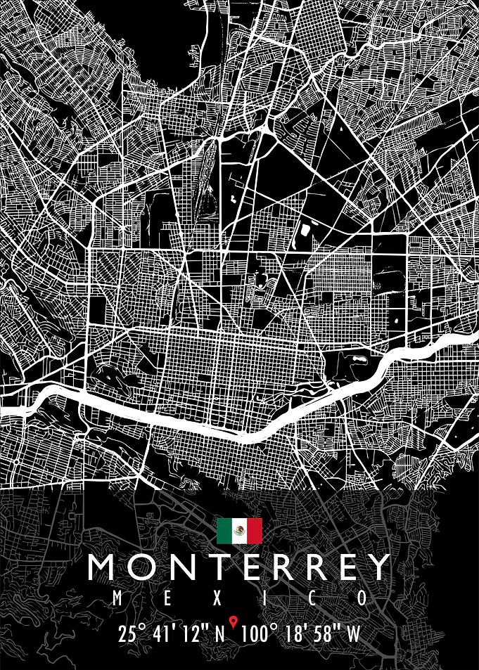 MONTERREY MAP MEXICO