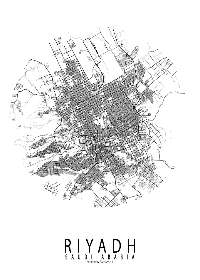Riyadh City Map Circle
