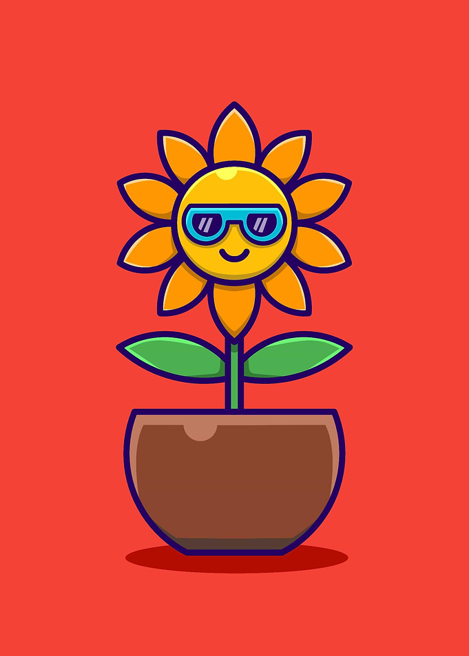 Sunflower Cute Cartoon