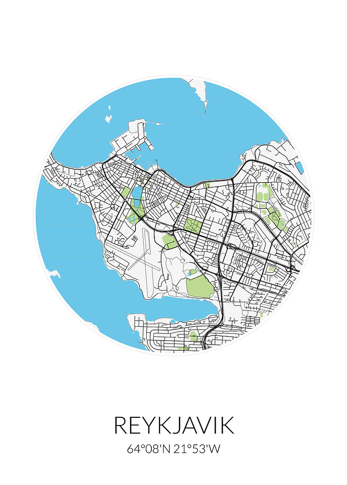 Reykjavik Circle City Map