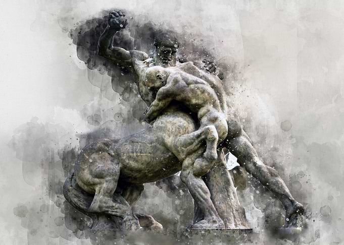 Digital Watercolor Statue