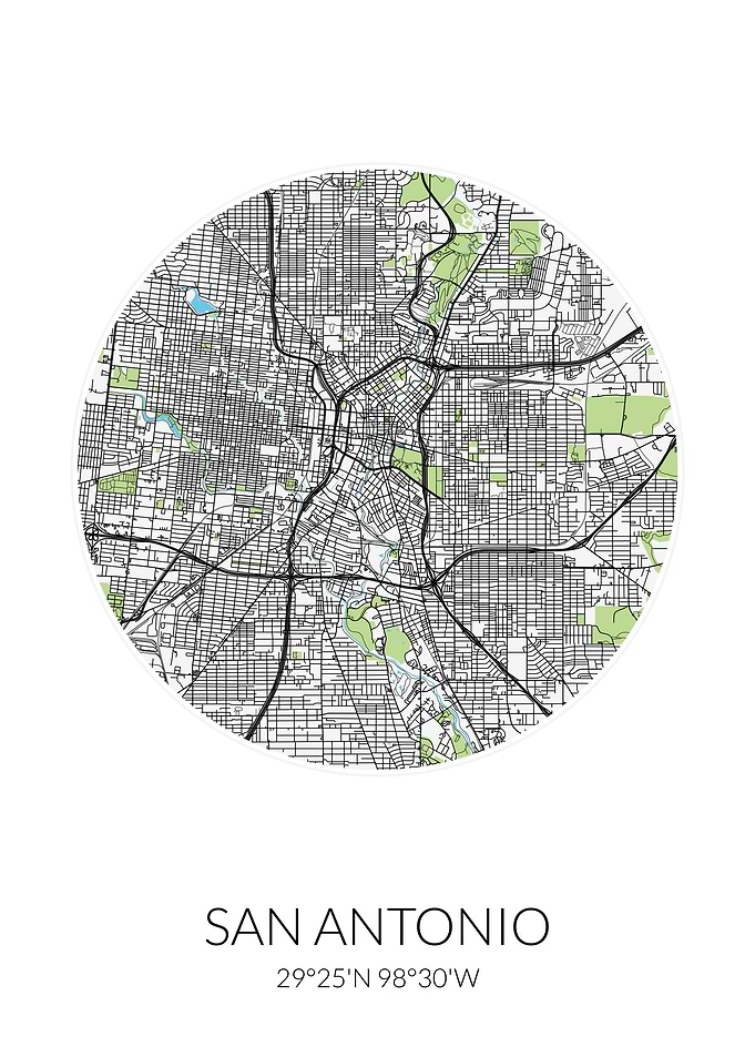 San Antonio Circle Map