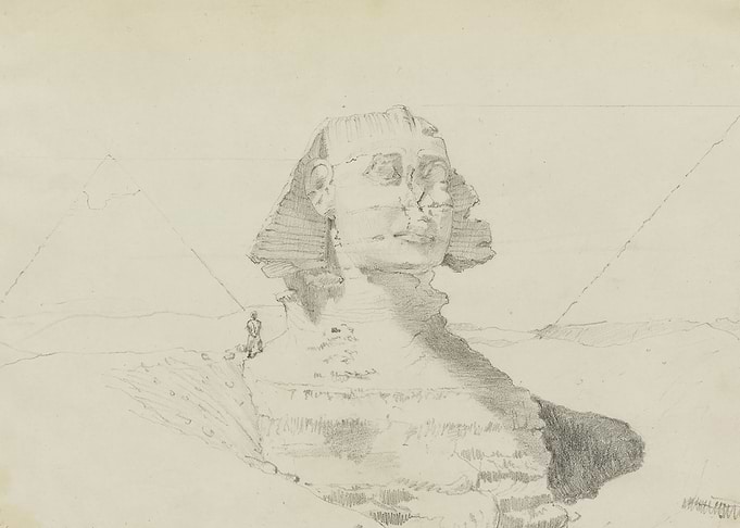 Sphinx with Pyramids