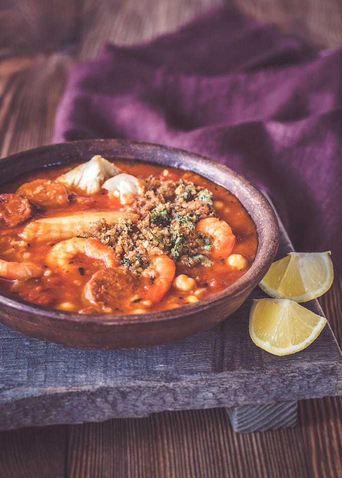 Portion of spanish soup