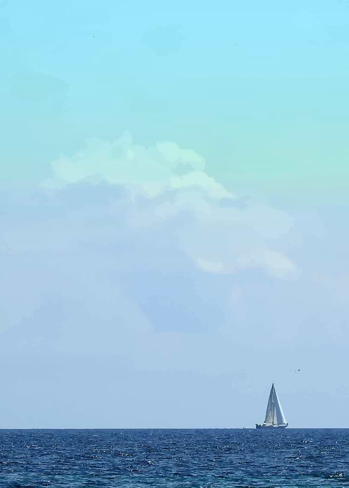 Small boat minimalist view