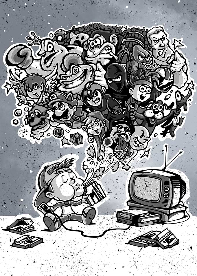 Gamer 90s retro memory