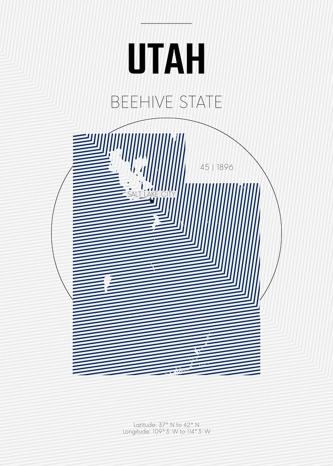 Utah USA state map