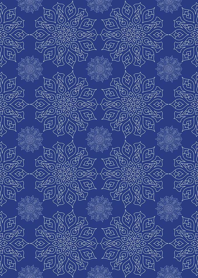 Blue and white mandala