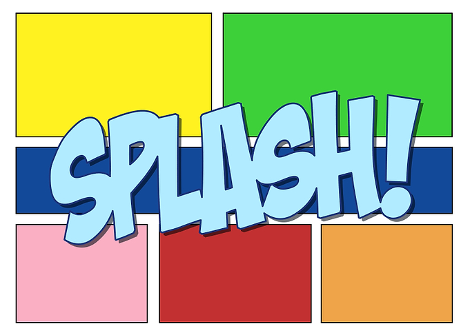 Comic book panel splash