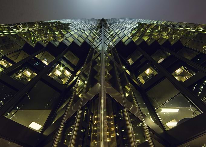 Ground view of skyscraper