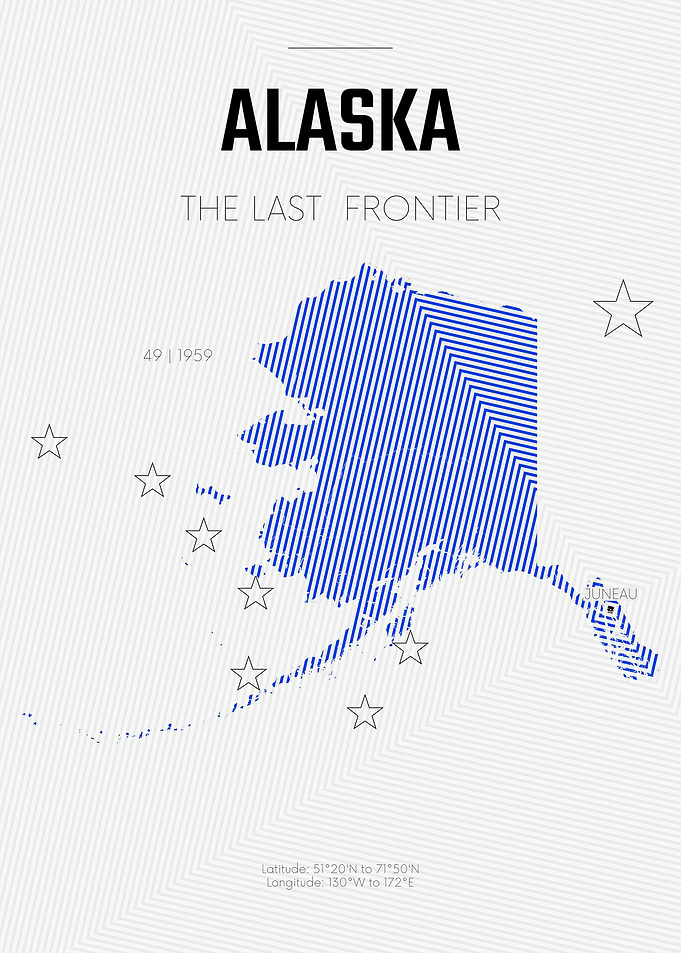 Alaska USA state map