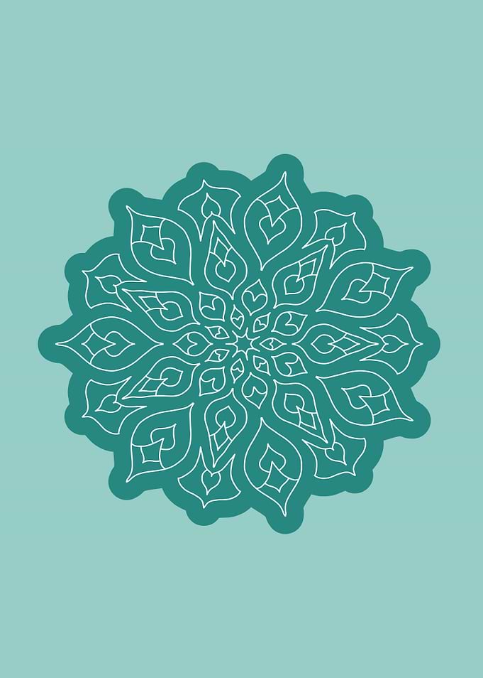 Turquoise blue mandala