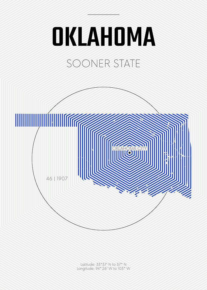Oklahoma USA state map