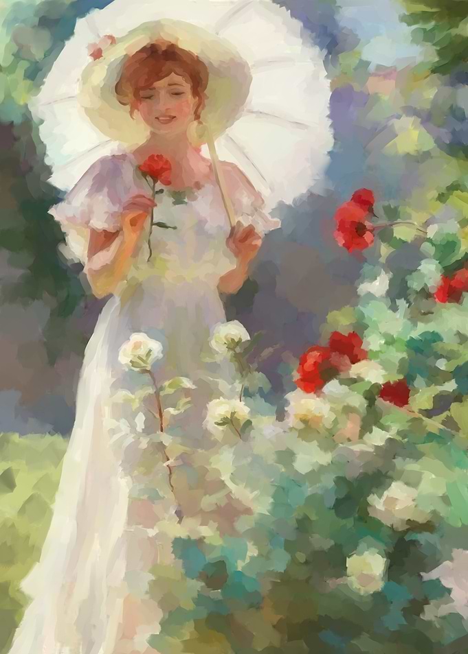 girl and the flowers
