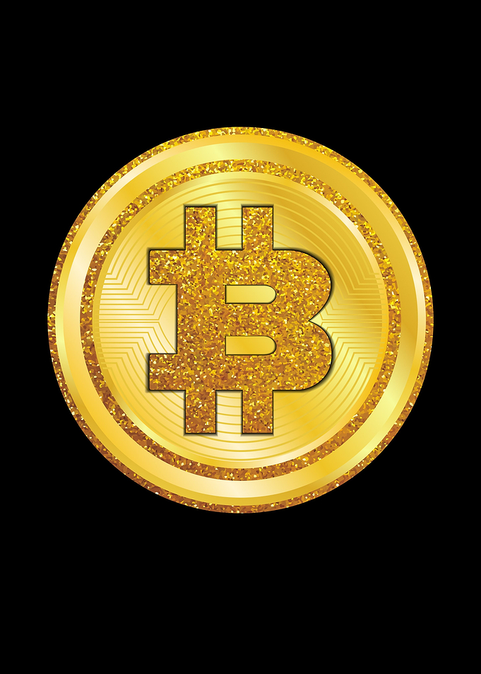 Bitcoin in gold glitter
