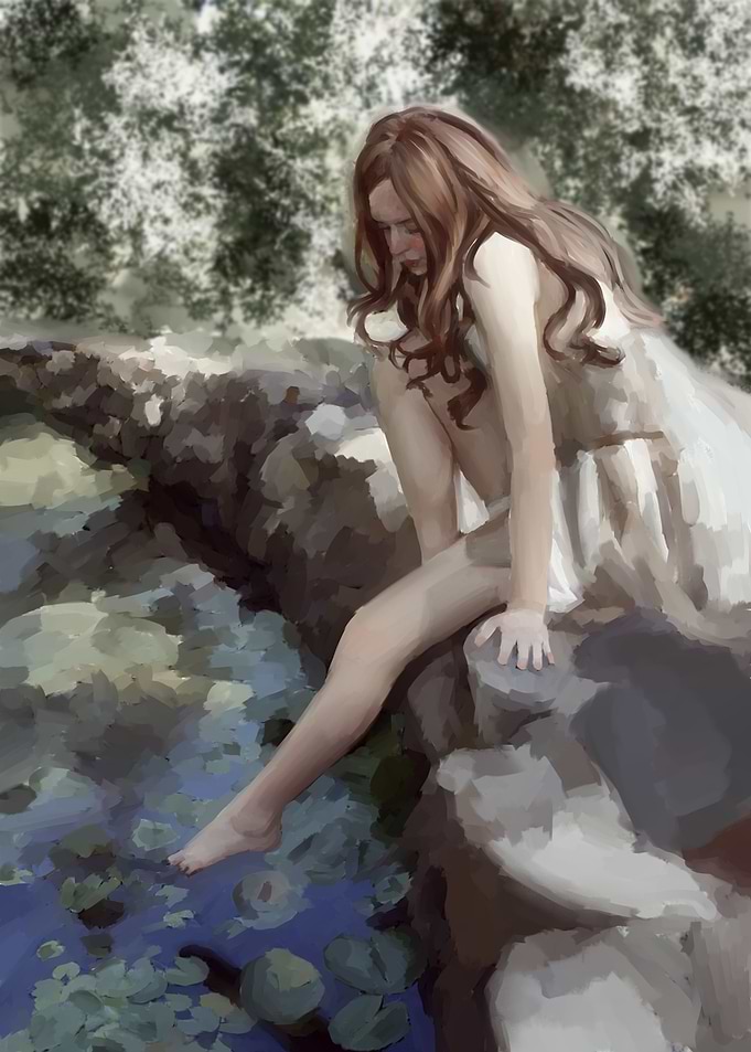 Girl by the lake