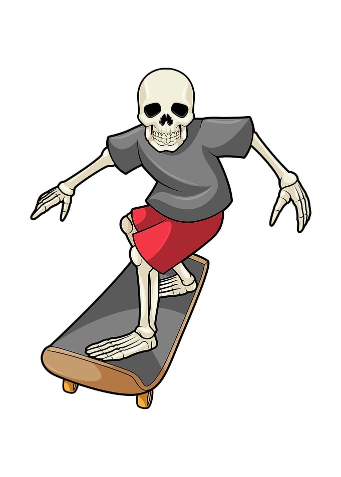 Skeleton Skateboard Sports