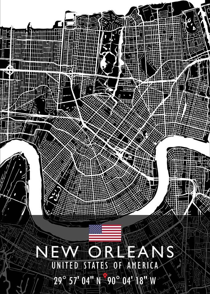 NEW ORLEANS MAP USA