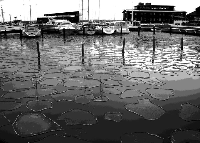 Ice on water