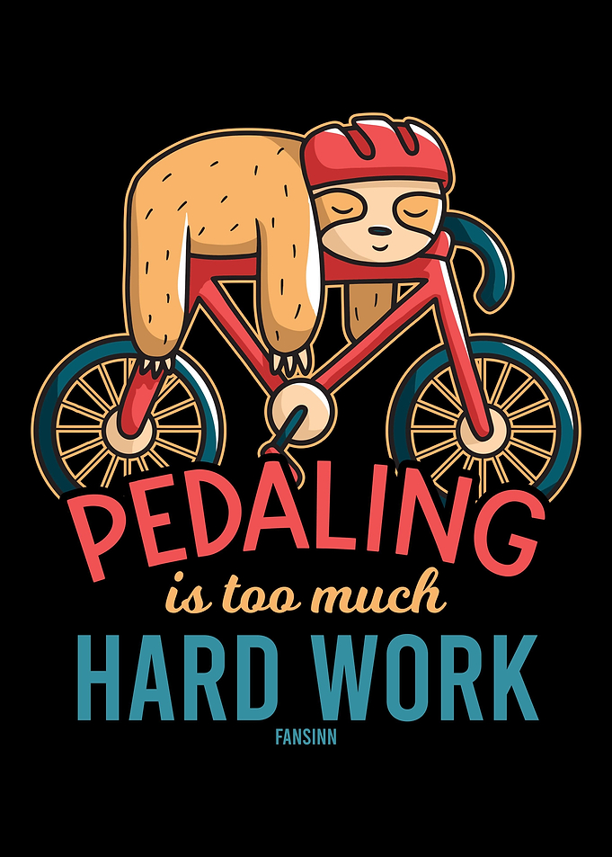 Bicycle sloth sleep tired