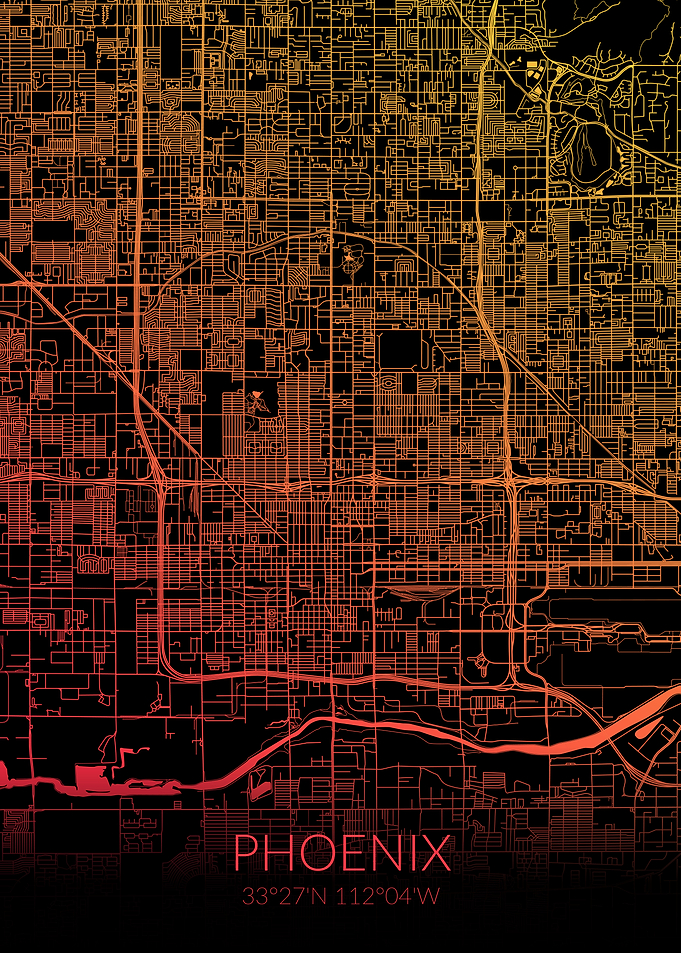 Phoenix Map Black Orange