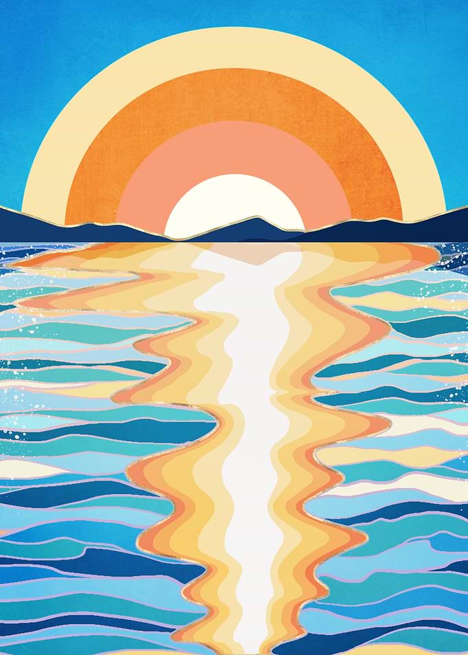 Retro Ocean Sun
