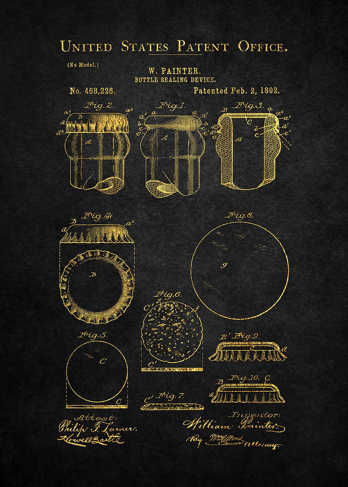 69 Bottle Cap Patent Prin