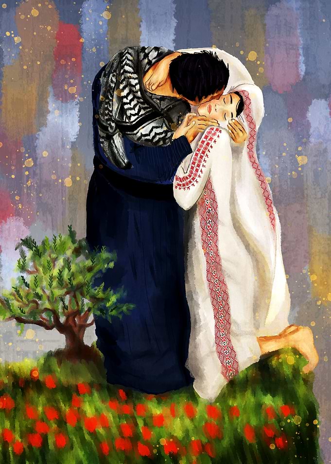 kiss palestinian
