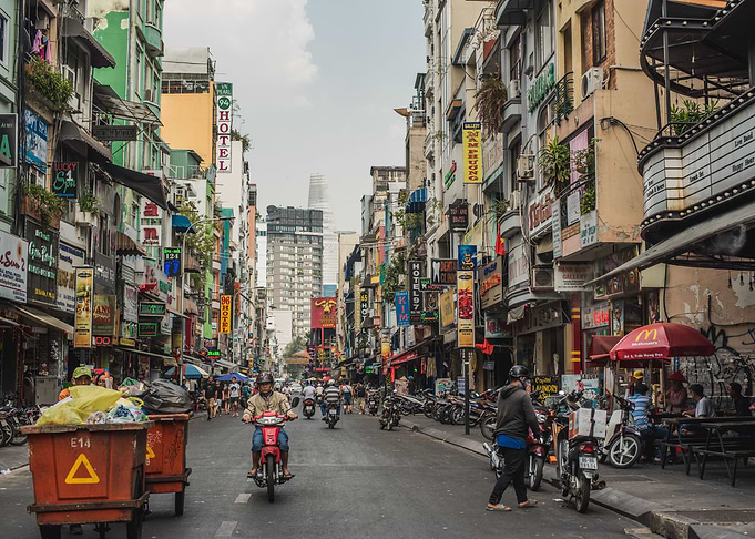 Populated streets