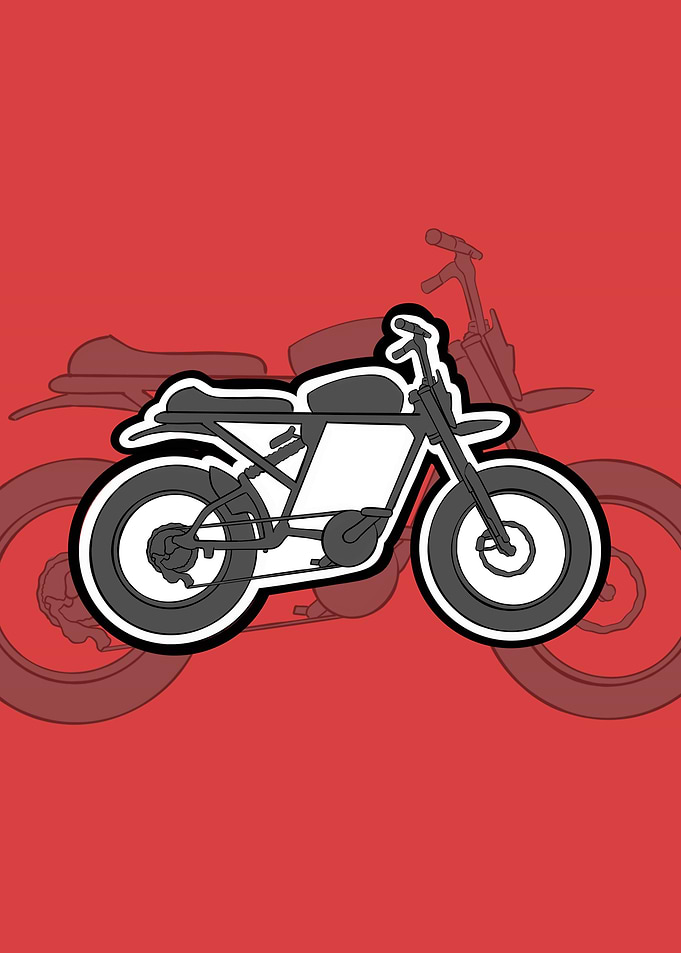 Cartoon super bike minimal