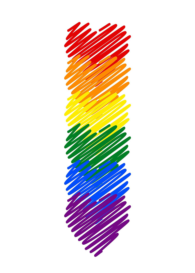 LGBTQ Pride Colored Hearts