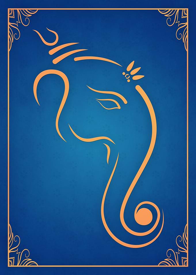 Lord Ganesh Blue Orange