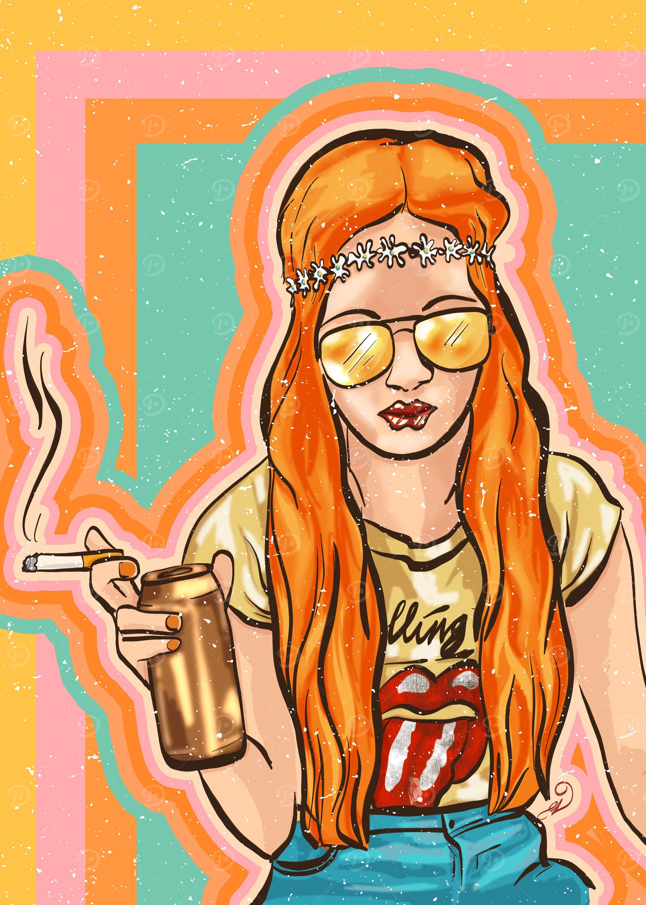 Badass Woman 70s Retro