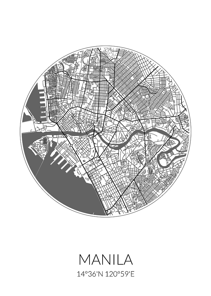 Manila City Map White