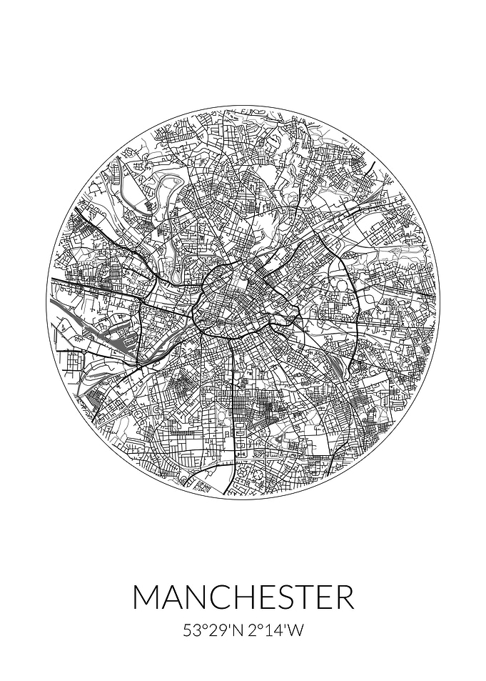Manchester City Map White
